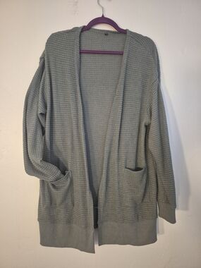 No Brand XXL Slate Blue Open Long Cardigan With Pockets